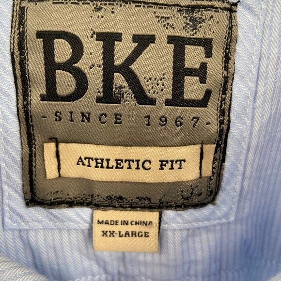 BKE Buckle Men's Athletic Fit Shirt Western Cotton Pearl Snap Blue Stripe XXL - Picture 6 of 10